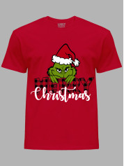 Новорічна футболка чоловіча з принтом "Щасливого Різдва Грінч/Merry Christmas Grinch" (24110044)