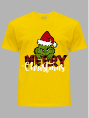 Новорічна футболка чоловіча з принтом "Щасливого Різдва Грінч/Merry Christmas Grinch" (24110044)