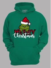 Худи с новогодним принтом "Счастливого Рождества Гринч/Merry Christmas Grinch" (24110044)
