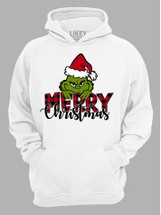 Худи с новогодним принтом "Счастливого Рождества Гринч/Merry Christmas Grinch" (24110044)