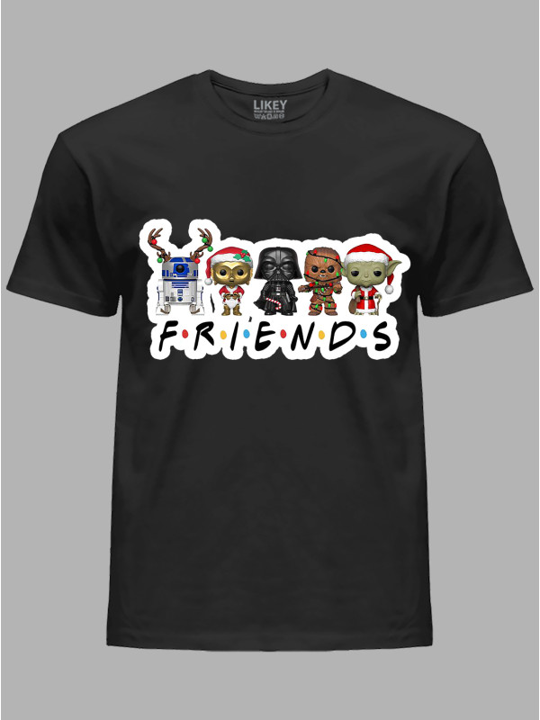 Новорічна футболка чоловіча з принтом "Зоряні Війни - Друзі/Star Wars - Friends" (24110045)