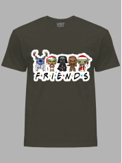 Новорічна футболка чоловіча з принтом "Зоряні Війни - Друзі/Star Wars - Friends" (24110045)