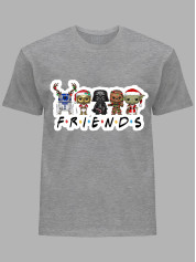Новорічна футболка чоловіча з принтом "Зоряні Війни - Друзі/Star Wars - Friends" (24110045)