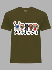 Новорічна футболка чоловіча з принтом "Зоряні Війни - Друзі/Star Wars - Friends" (24110045)