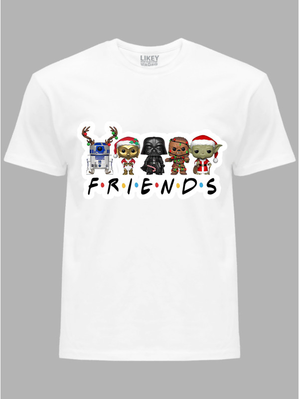 Новорічна футболка чоловіча з принтом "Зоряні Війни - Друзі/Star Wars - Friends" (24110045)