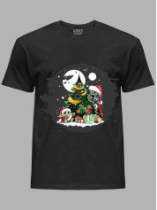 Новорічна футболка чоловіча з принтом "Дарт Вейдер і новорічна ялинка/Darth Vader and the Christmas tree" (24110046)