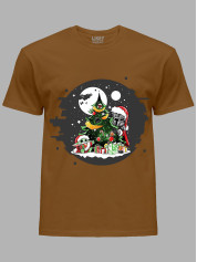 Новорічна футболка чоловіча з принтом "Дарт Вейдер і новорічна ялинка/Darth Vader and the Christmas tree" (24110046)