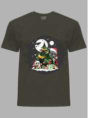 Новорічна футболка чоловіча з принтом "Дарт Вейдер і новорічна ялинка/Darth Vader and the Christmas tree" (24110046)