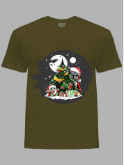 Новорічна футболка чоловіча з принтом "Дарт Вейдер і новорічна ялинка/Darth Vader and the Christmas tree" (24110046)