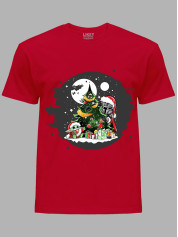 Новорічна футболка чоловіча з принтом "Дарт Вейдер і новорічна ялинка/Darth Vader and the Christmas tree" (24110046)