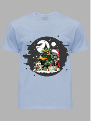 Новорічна футболка чоловіча з принтом "Дарт Вейдер і новорічна ялинка/Darth Vader and the Christmas tree" (24110046)