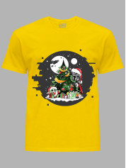 Новорічна футболка чоловіча з принтом "Дарт Вейдер і новорічна ялинка/Darth Vader and the Christmas tree" (24110046)