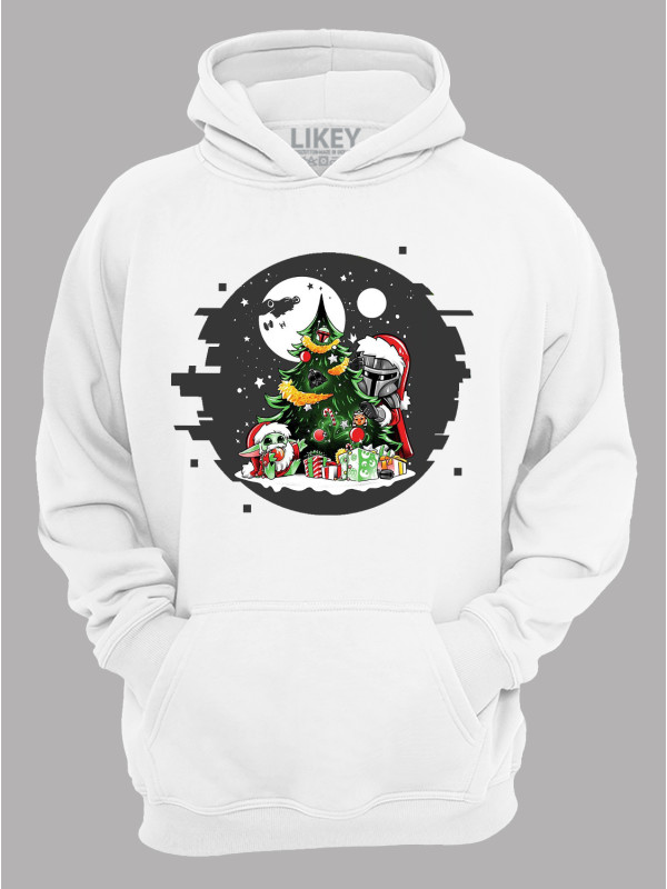 Худі з новорічним принтом "Дарт Вейдер і новорічна ялинка/Darth Vader and the Christmas tree" (24110046)