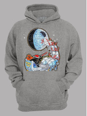 Худи с новогодним принтом "Праздник приближается - звездные войны продолжаются" (24110047)