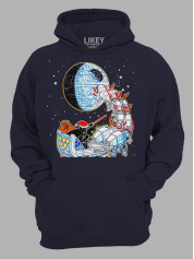 Худи с новогодним принтом "Праздник приближается - звездные войны продолжаются" (24110047)