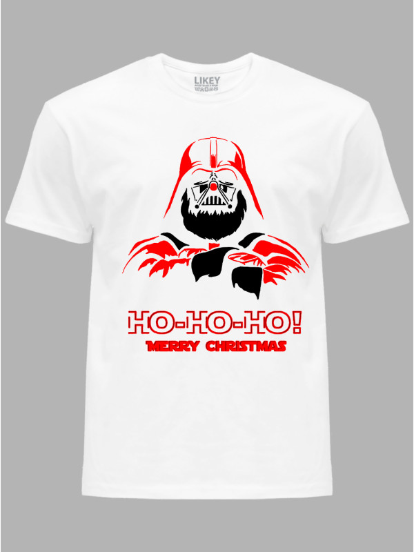 Новорічна футболка чоловіча з принтом "Дарт Вейдер - Щасливого Різдва Хо Хо Хо/Darth Vader - Merry Christmas Ho Ho Ho" (24110048)