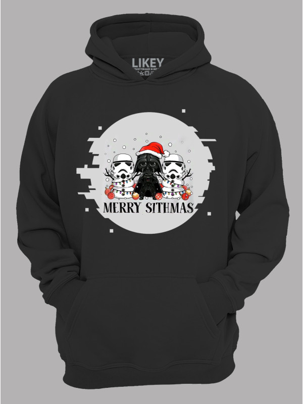 Худі з новорічним принтом "Санта Вейдер і снігові Штурмовики" (24110049)