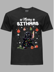 Новогодняя футболка мужская с принтом "Счастливого Ситхства/Merry Sithmas" (24110050)