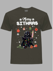 Новогодняя футболка мужская с принтом "Счастливого Ситхства/Merry Sithmas" (24110050)