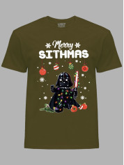 Новогодняя футболка мужская с принтом "Счастливого Ситхства/Merry Sithmas" (24110050)