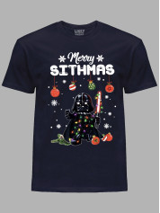 Новогодняя футболка мужская с принтом "Счастливого Ситхства/Merry Sithmas" (24110050)