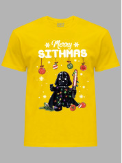 Новогодняя футболка мужская с принтом "Счастливого Ситхства/Merry Sithmas" (24110050)