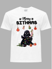 Новогодняя футболка мужская с принтом "Счастливого Ситхства/Merry Sithmas" (24110050)