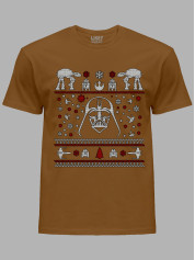 Новорічна футболка чоловіча з принтом "Дарт Вейдер та Зоряні олені" (24110052)