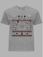 Новорічна футболка чоловіча з принтом "Дарт Вейдер та Зоряні олені" (24110052)