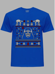 Новорічна футболка чоловіча з принтом "Дарт Вейдер та Зоряні олені" (24110052)