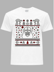 Новорічна футболка чоловіча з принтом "Дарт Вейдер та Зоряні олені" (24110052)