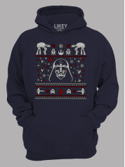Худи с новогодним принтом "Дарт Вейдер и Звездные олени" (24110052)