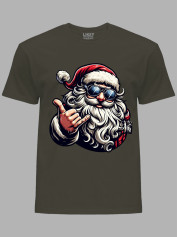 Новорічна футболка чоловіча з принтом "Крутий Санта/Cool Santa" (24110054)