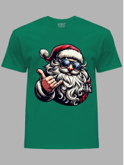 Новорічна футболка чоловіча з принтом "Крутий Санта/Cool Santa" (24110054)