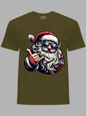 Новорічна футболка чоловіча з принтом "Крутий Санта/Cool Santa" (24110054)