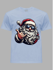 Новорічна футболка чоловіча з принтом "Крутий Санта/Cool Santa" (24110054)