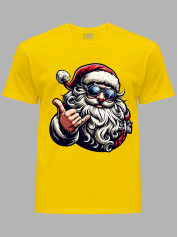 Новорічна футболка чоловіча з принтом "Крутий Санта/Cool Santa" (24110054)