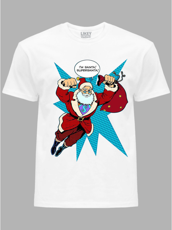 Новорічна футболка чоловіча з принтом "I'm Santa!SuperSanta/Я Санта!СуперСанта" (24110056)