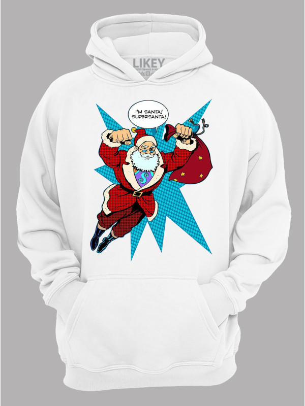 Худі з новорічним принтом "I'm Santa!SuperSanta/Я Санта!СуперСанта" (24110056)