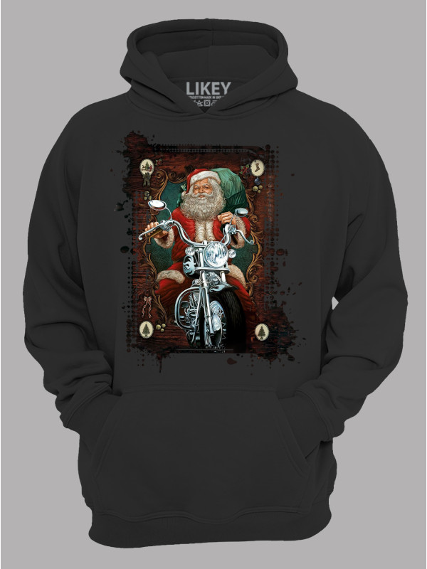 Худі з новорічним принтом "Рокер Санта" (24110057)