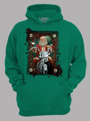 Худі з новорічним принтом "Рокер Санта" (24110057)