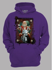 Худі з новорічним принтом "Рокер Санта" (24110057)