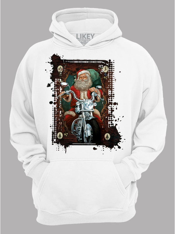 Худі з новорічним принтом "Рокер Санта" (24110057)