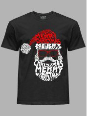 Новогодняя футболка мужская с принтом "Счастливого Рождества Санта/Merry Christmas Santa" (24110058)