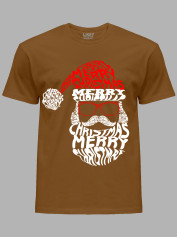 Новогодняя футболка мужская с принтом "Счастливого Рождества Санта/Merry Christmas Santa" (24110058)
