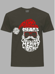 Новогодняя футболка мужская с принтом "Счастливого Рождества Санта/Merry Christmas Santa" (24110058)