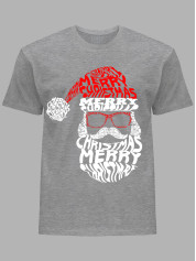 Новогодняя футболка мужская с принтом "Счастливого Рождества Санта/Merry Christmas Santa" (24110058)