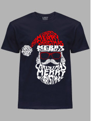 Новогодняя футболка мужская с принтом "Счастливого Рождества Санта/Merry Christmas Santa" (24110058)