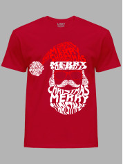 Новогодняя футболка мужская с принтом "Счастливого Рождества Санта/Merry Christmas Santa" (24110058)