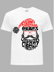 Новогодняя футболка мужская с принтом "Счастливого Рождества Санта/Merry Christmas Santa" (24110058)